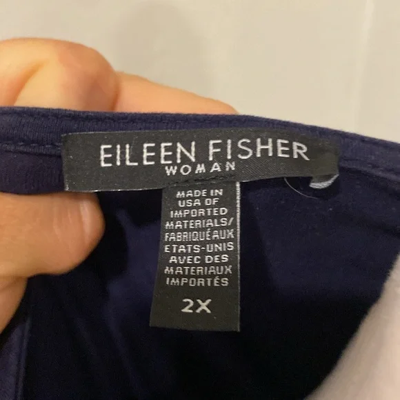 Eileen Fisher Blue Relaxed Sleeveless Tank Top Jersey Scoop Neck Tank Sz 2X - Picture 2 of 7